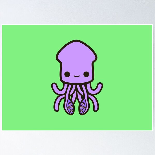 Item preview, Cute purple squid designed and sold by peppermintpopuk.