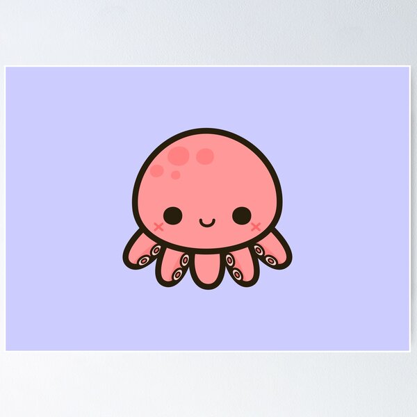 Kawaii Sea Animals Set Poster