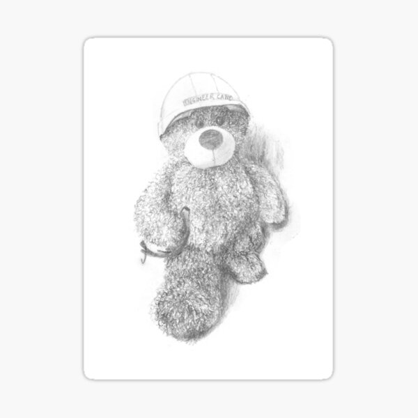 Item preview, Engineer on a building site, teddy sketch. designed and sold by Running-Duck.