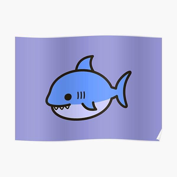 Cute Shark Poster By Peppermintpopuk Redbubble 8836