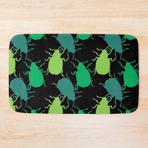 Item preview, Green Beetle Bug Pattern designed and sold by Ivy Lily Art.