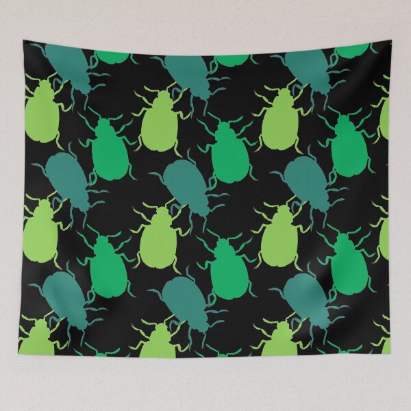 Item preview, Green Beetle Bug Pattern designed and sold by Ivy Lily Art.