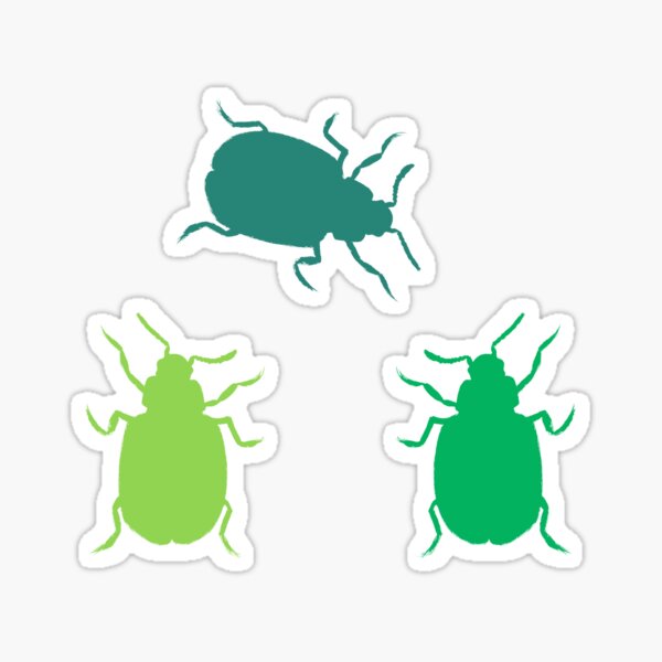 Item preview, Green Beetle Bug Pattern designed and sold by Ivy Lily Art.