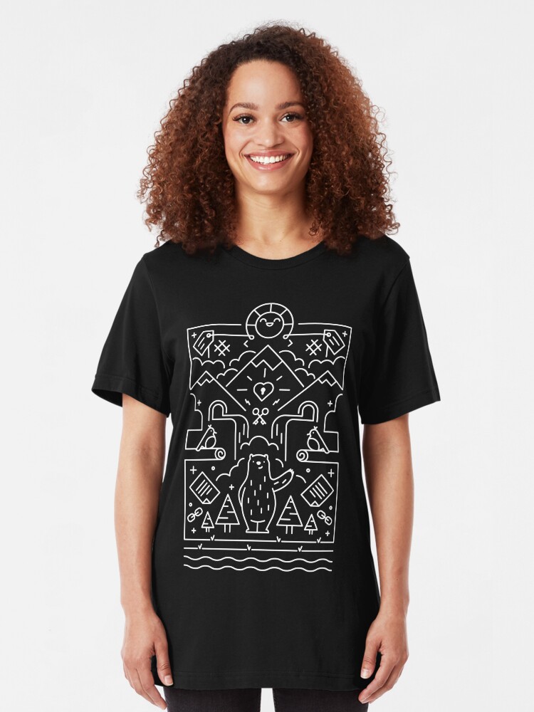 Alternate view of 3rd Bearthday Shirt - Black Slim Fit T-Shirt