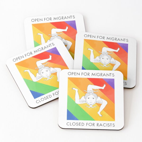 Item preview, Open for migrants, closed for racists - Rainbow Trinacria  designed and sold by Chiara Filincieri.