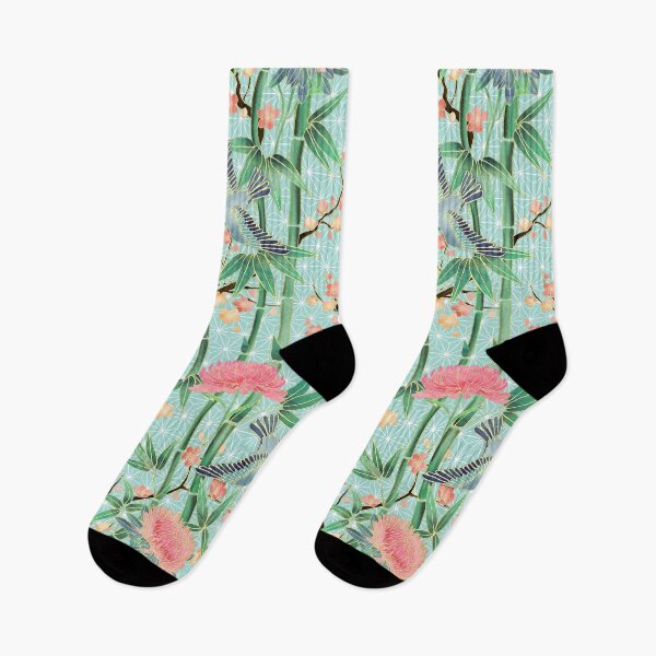 Item preview, Bamboo, Birds and Blossom - soft blue green designed and sold by micklyn.