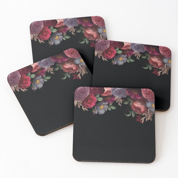 Item preview, Antique Botanical Night Watercolor Roses on Black Botanical Night Garden Nightgarden designed and sold by UtArt.