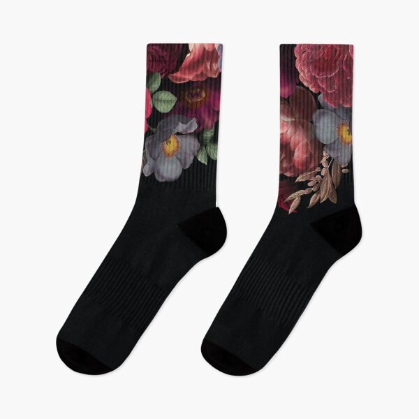 Item preview, Antique Botanical Night Watercolor Roses on Black Botanical Night Garden Nightgarden designed and sold by UtArt.