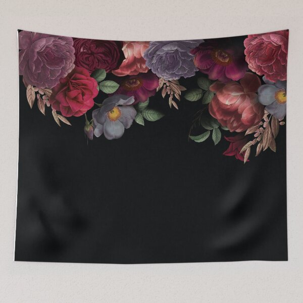 Item preview, Antique Botanical Night Watercolor Roses on Black Botanical Night Garden Nightgarden designed and sold by UtArt.