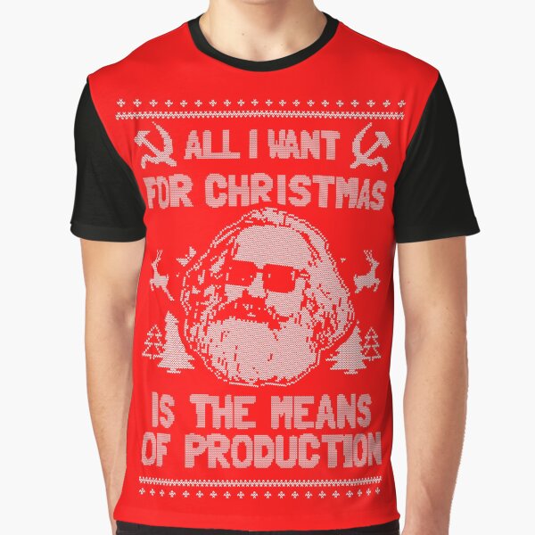 Vista previa del artículo con la obra «Todo lo que quiero para Navidad son los medios de producción», diseñado y vendido por Yipptee Shirts.