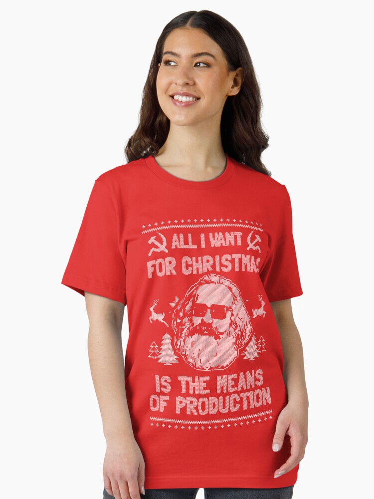 Thumbnail 1 von 7, Essential T-Shirt, Alles, was ich mir zu Weihnachten wünsche, sind die Produktionsmittel designt und verkauft von dumbshirts.