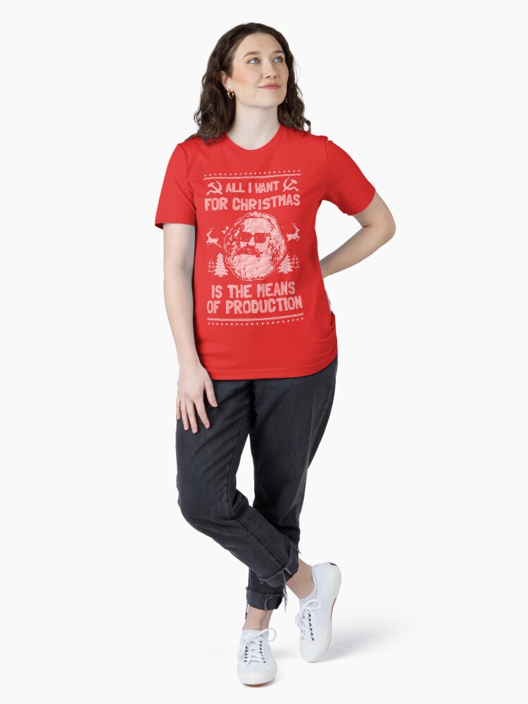 Thumbnail 4 von 7, Essential T-Shirt, Alles, was ich mir zu Weihnachten wünsche, sind die Produktionsmittel designt und verkauft von dumbshirts.