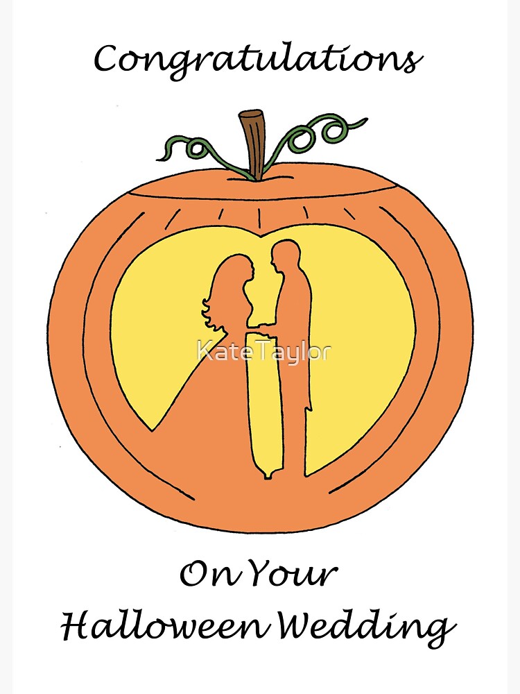 "Halloween Wedding Congratulations Romantic Pumpkin" Sticker for Sale