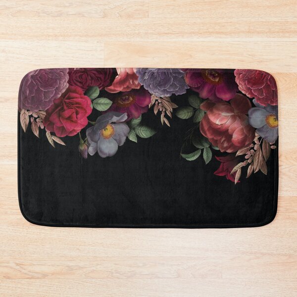 Item preview, Antique Botanical Night Watercolor Roses on Black Botanical Night Garden Nightgarden designed and sold by UtArt.