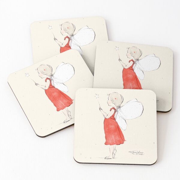 Item preview, Red Angel Fairy Illustration designed and sold by Katrina Avery Studio.
