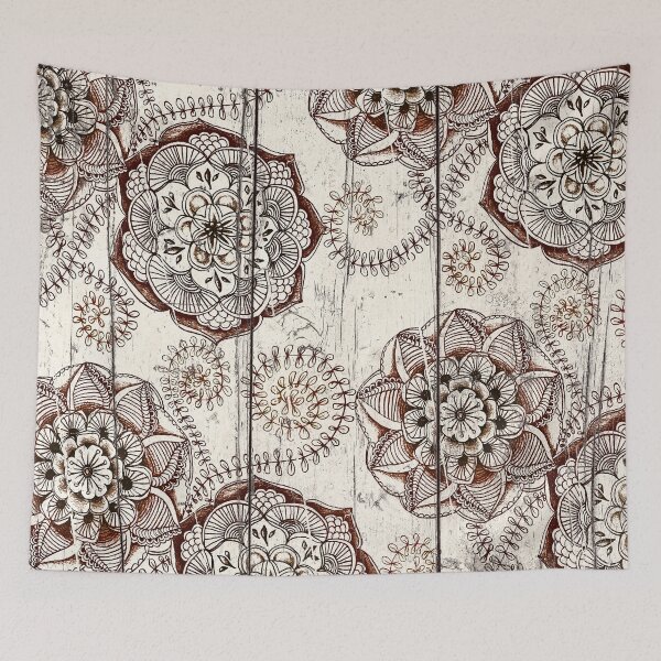 Item preview, Coffee & Cocoa - brown & cream floral doodles on wood designed and sold by micklyn.
