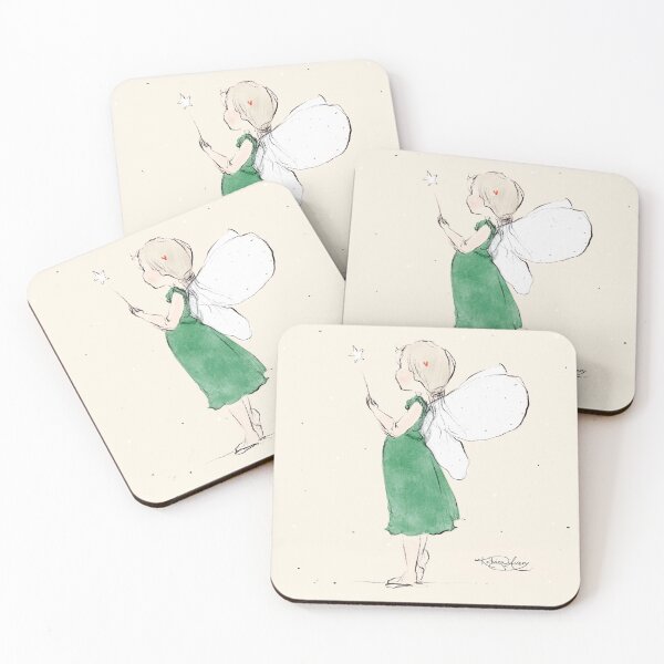 Item preview, Green Angel Fairy Illustration designed and sold by Katrina Avery Studio.