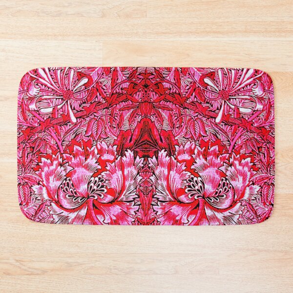Item preview, RED HONEYSUCKLE FLOWERS  WHITE FUCHSIA FLORAL designed and sold by BulganLumini.