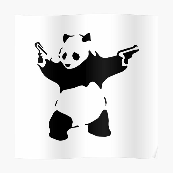Banksy Panda and guns Poster
