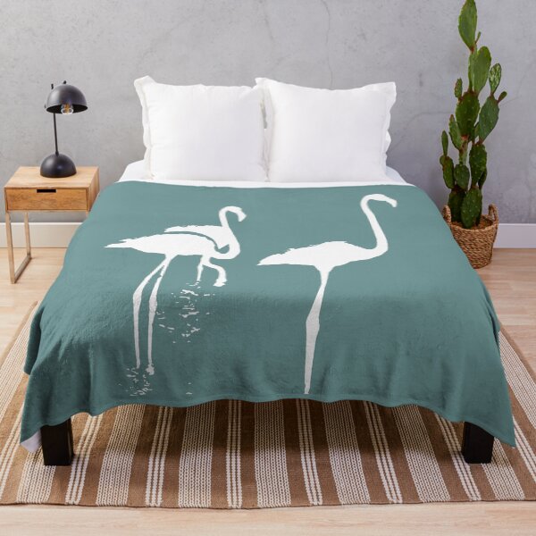 Item preview, Minimalistic Three Flamingos White Silhouette Vector Art designed and sold by taiche.