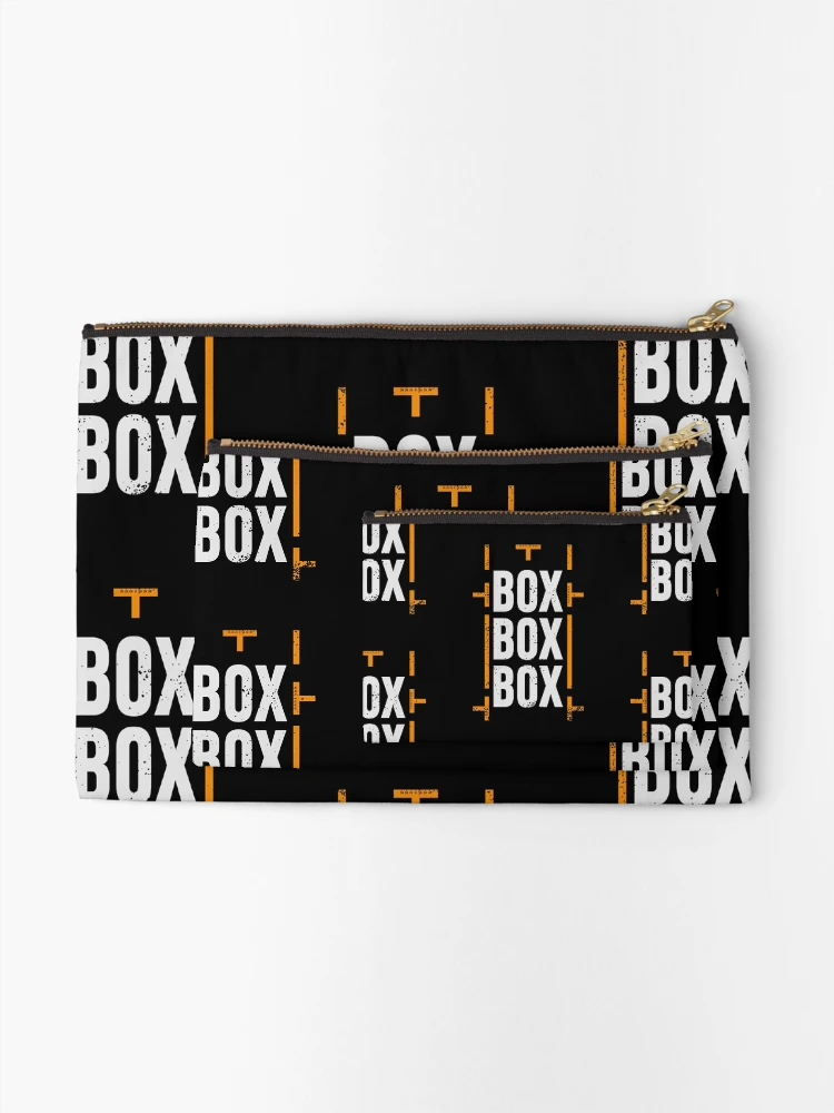 Thumbnail 2 of 4, Zipper Pouch, 'Box Box Box' Formula 1 Racing Pitstop Design designed and sold by David Speed Design.