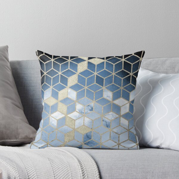Vista previa del artículo con la obra «Shades Of Blue Cubes Pattern», diseñado y vendido por Gypsy  Queen.