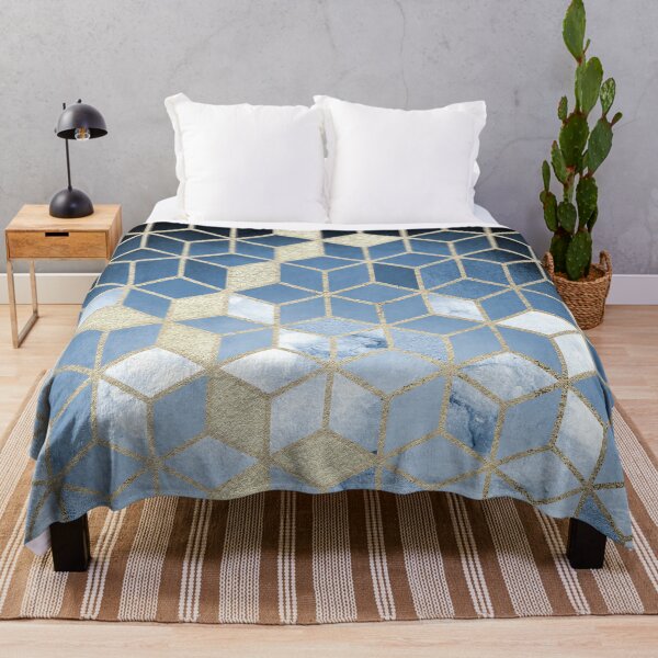 Item preview, Shades Of  Blue Cubes Pattern designed and sold by Gypsy  Queen.