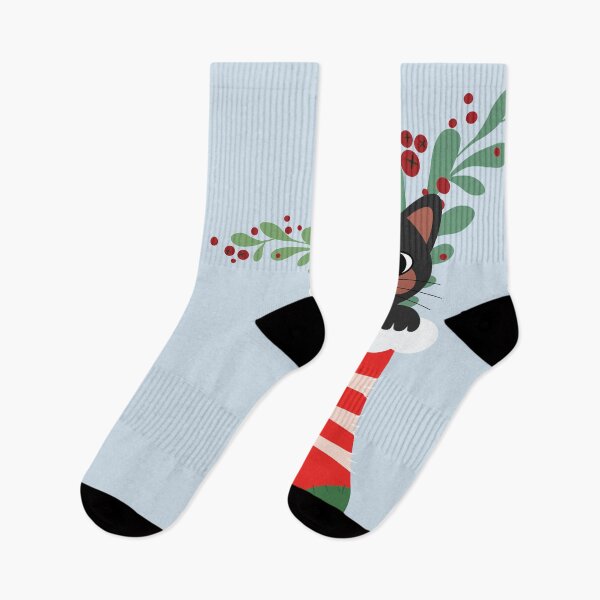 Item preview, Christmas Socks - Cat surprise! designed and sold by Yellow-Studio.