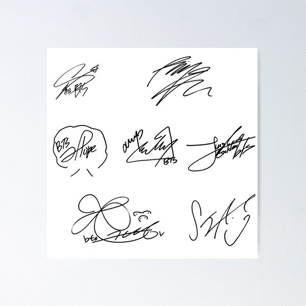 Item preview, BTS signatures designed and sold by kpopmusicn1.