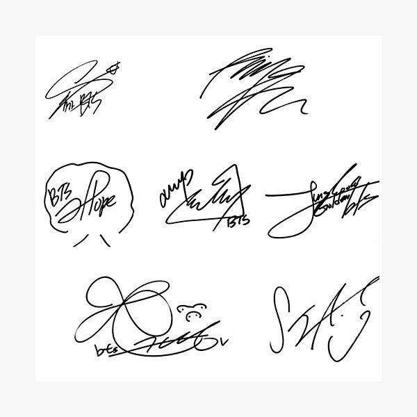 Item preview, BTS signatures designed and sold by kpopmusicn1.