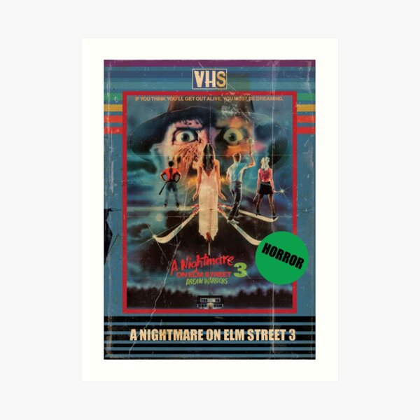 Nightmare on Elm Street 3 Dream Warriors VHS 80s Horror Poster Art Print