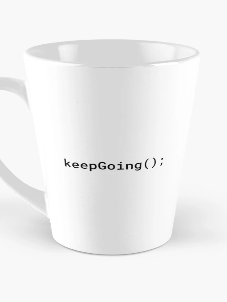Thumbnail 3 of 4, Coffee Mug, JavaScript - Keep Going (Inverted) designed and sold by developer-gifts.