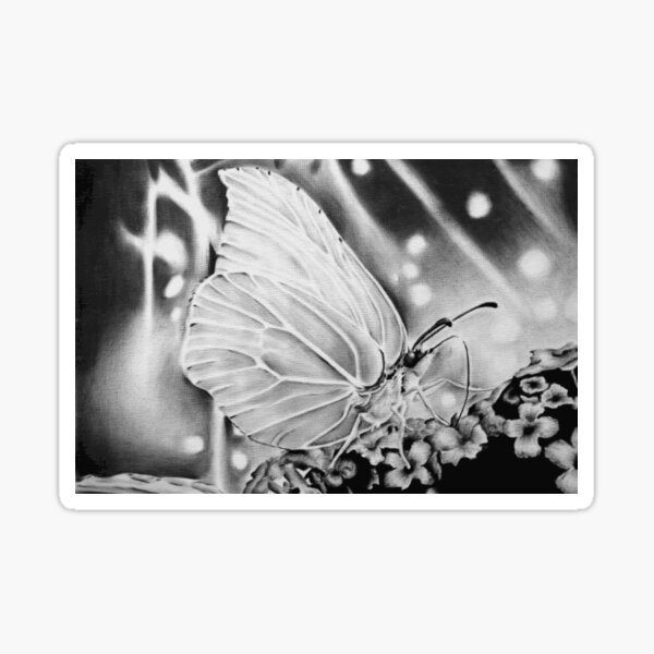 Schmetterling auf einer Blume Sticker