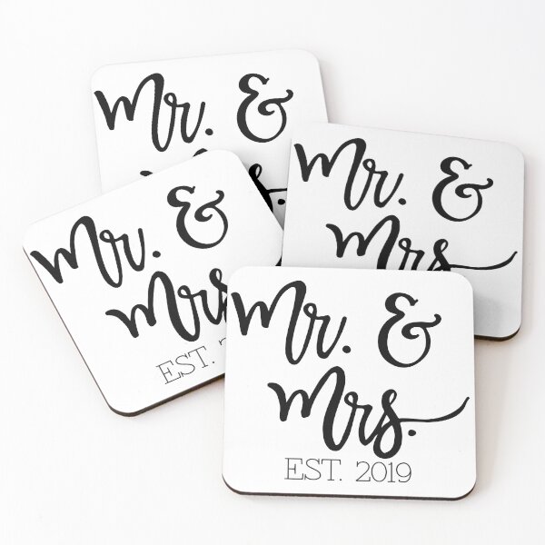 Item preview, ~Mr. & Mrs.~ established 2019 designed and sold by Lindsey Fletcher.