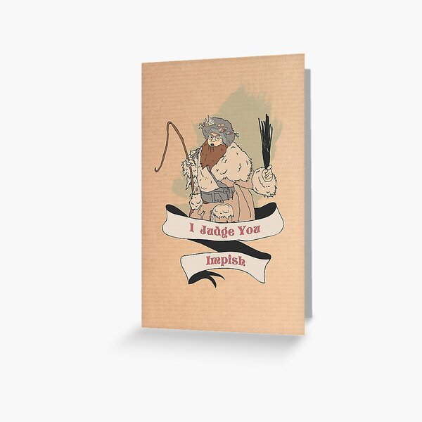 I JUDGE YOU IMPISH! Office inspired Christmas design Greeting Card