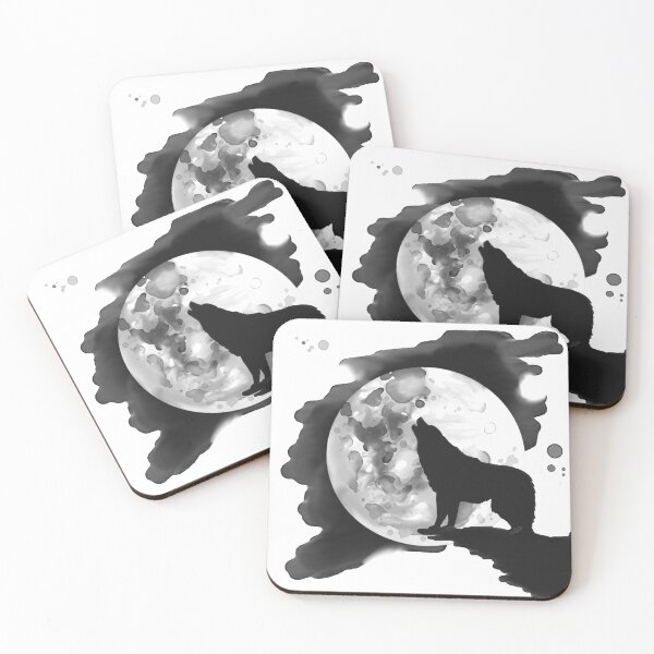 Item preview, Inky Wolf Howling to the Full Moon designed and sold by WhiteWolfeUK.