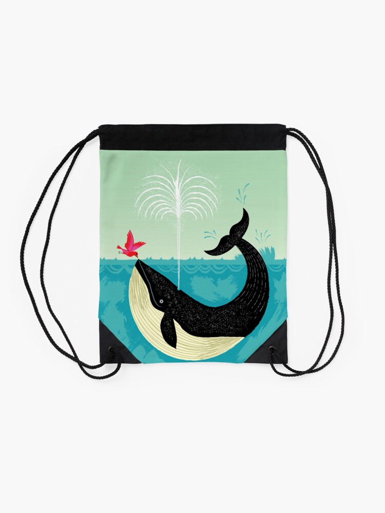 Alternate view of The Bird and The Whale Drawstring Bag