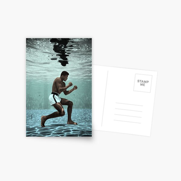 Ali Under Water Boxing Postcard