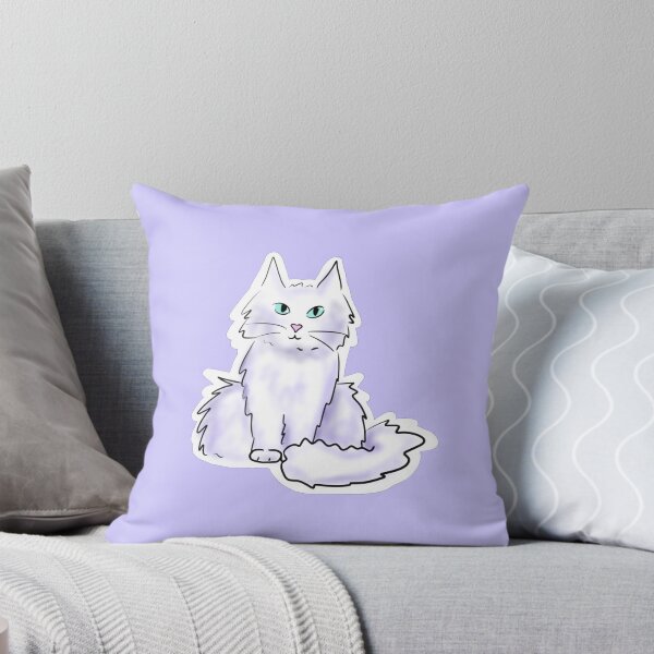 Item preview, Gato mullido blanco Maine Coone designed and sold by eloisefg.