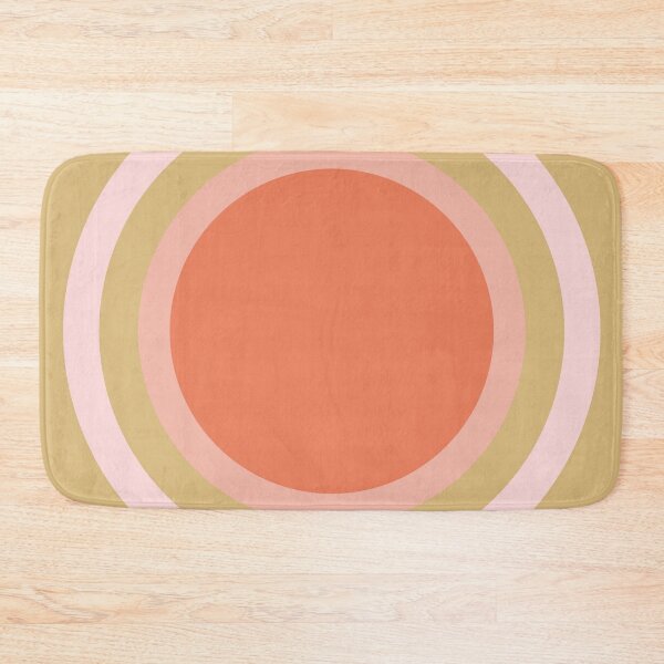 Item preview, Encircled Round Dot Pattern in Coral Blush Pink and Golden Mustard designed and sold by kierkegaard.