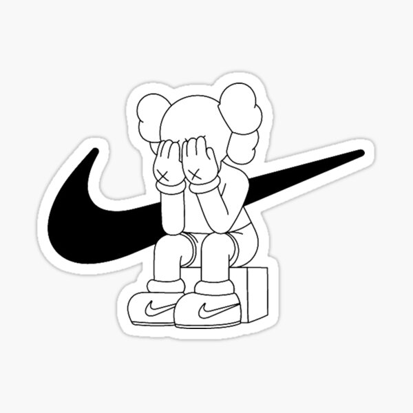 Kaws Black White Air Sticker