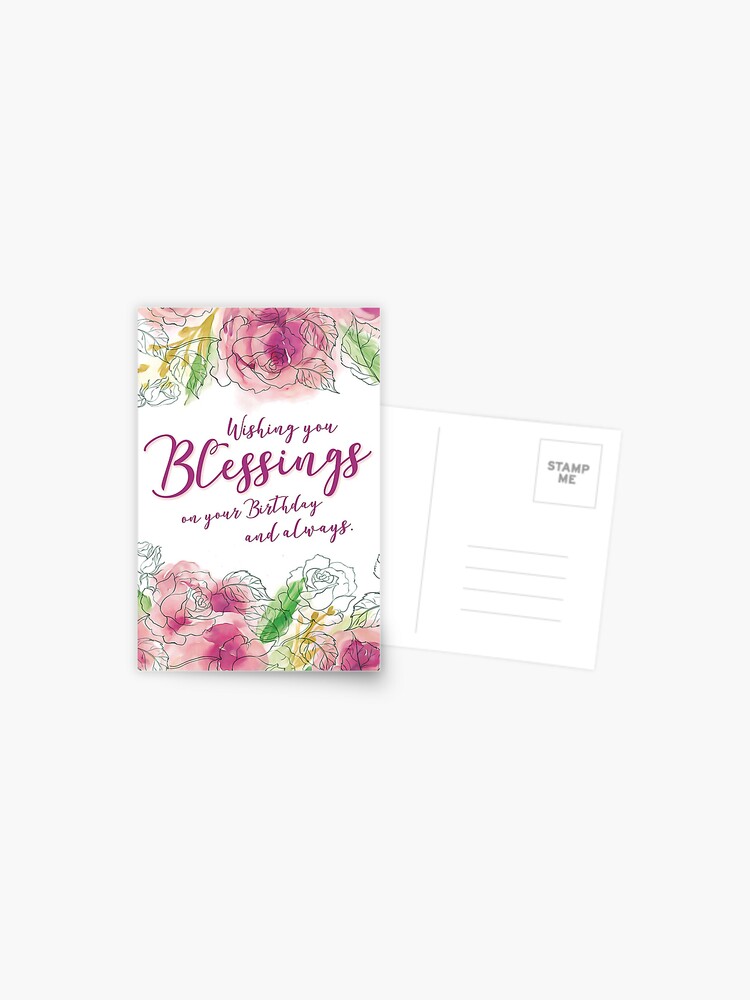 Pink Roses: Special Blessings Religious / Inspirational Birthday Card for  Mom