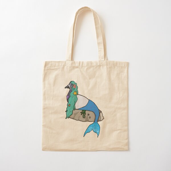 Fred the Pigeon Mermaid Cotton Tote Bag