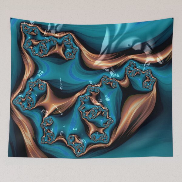 Item preview, Teal and Gold Silk designed and sold by Elisabeth Lucas.