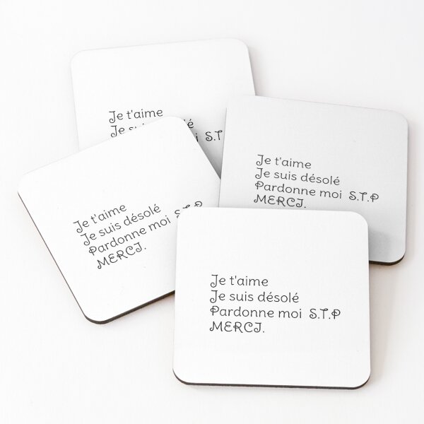 Ho oponopono: I love you, I'm sorry, forgive me Please, THANK YOU. Coasters (Set of 4)