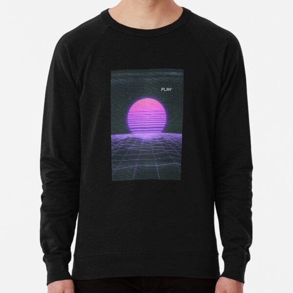 Synthwave Nostalgia Sunset Lightweight Sweatshirt