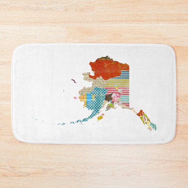 Item preview, Alaska Love - Bright and Colorful Collage Quilt State Map Art designed and sold by traciwithani.