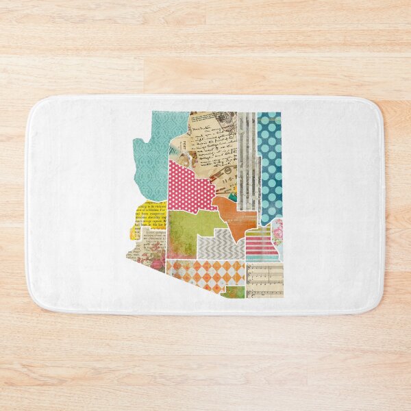 Item preview, Arizona Love - Bright and Colorful Collage Quilt State Map Art designed and sold by traciwithani.