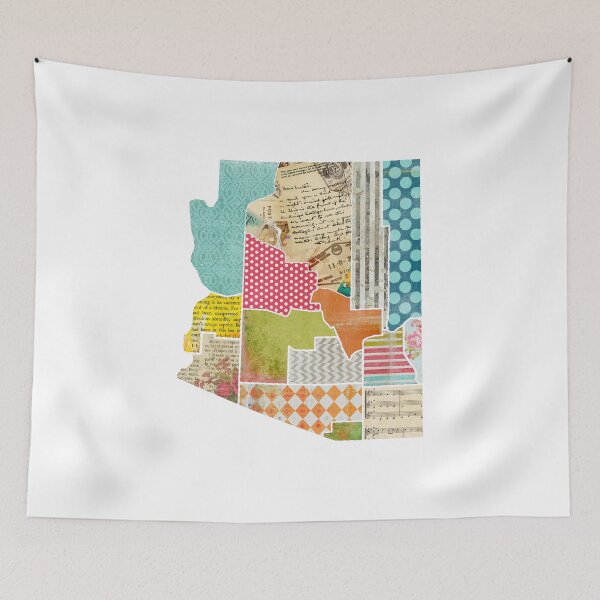 Item preview, Arizona Love - Bright and Colorful Collage Quilt State Map Art designed and sold by traciwithani.