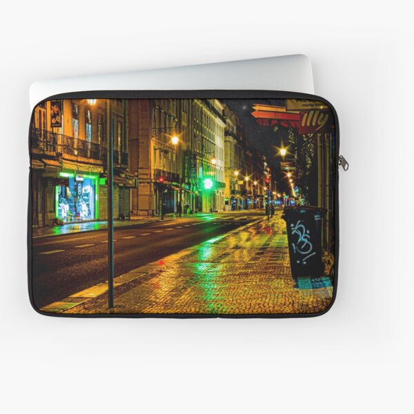 Lisbon street at night Laptop Sleeve